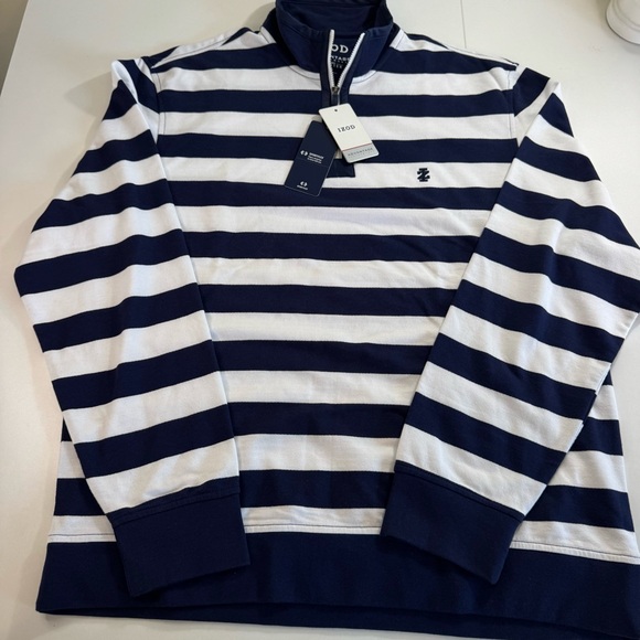 Izod Advantage Performance Men's Medium Striped 1/4 Zip Long sleeve - Picture 1 of 9
